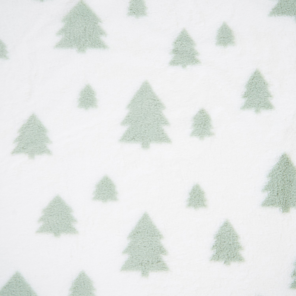 Sage Christmas Tree Faux Fur Throw - Sage Image 5