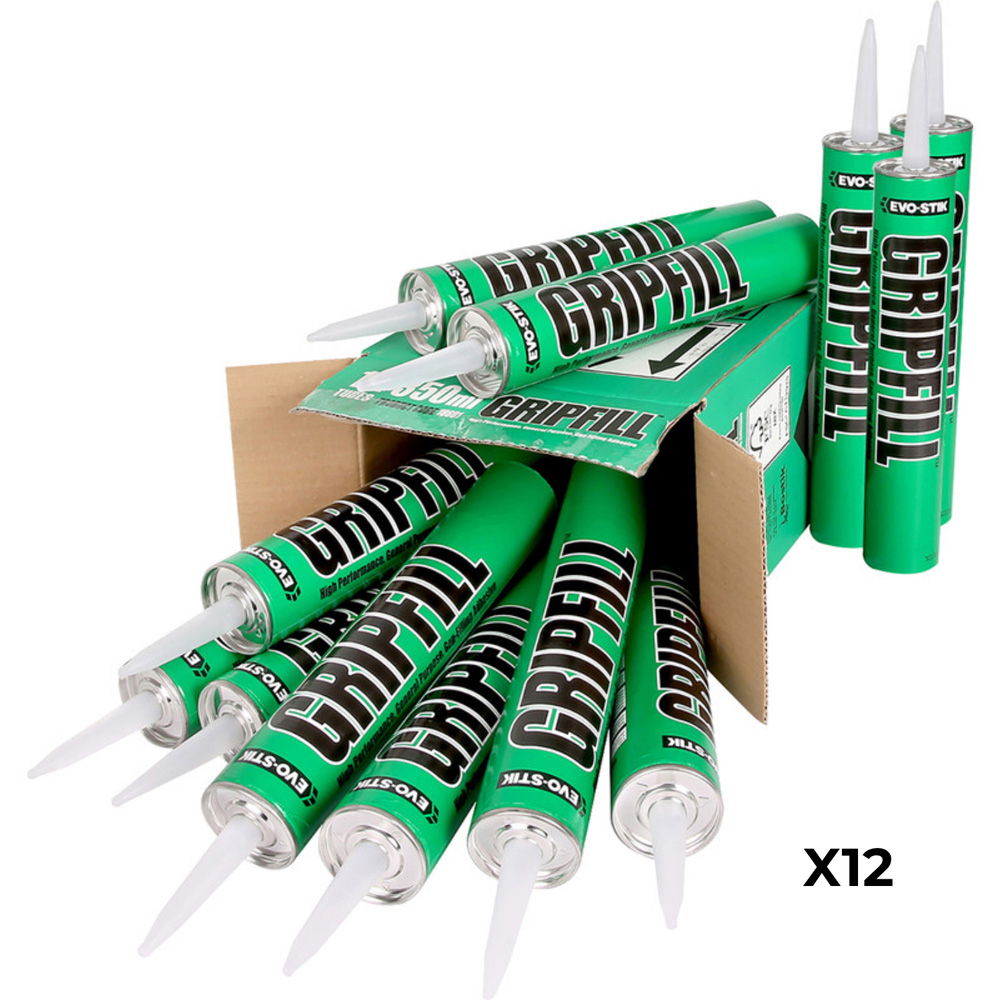 Evo-Stik Gripfill Clear Universal Building Adhesive and Sealant 350ml 12 Pack Image 2