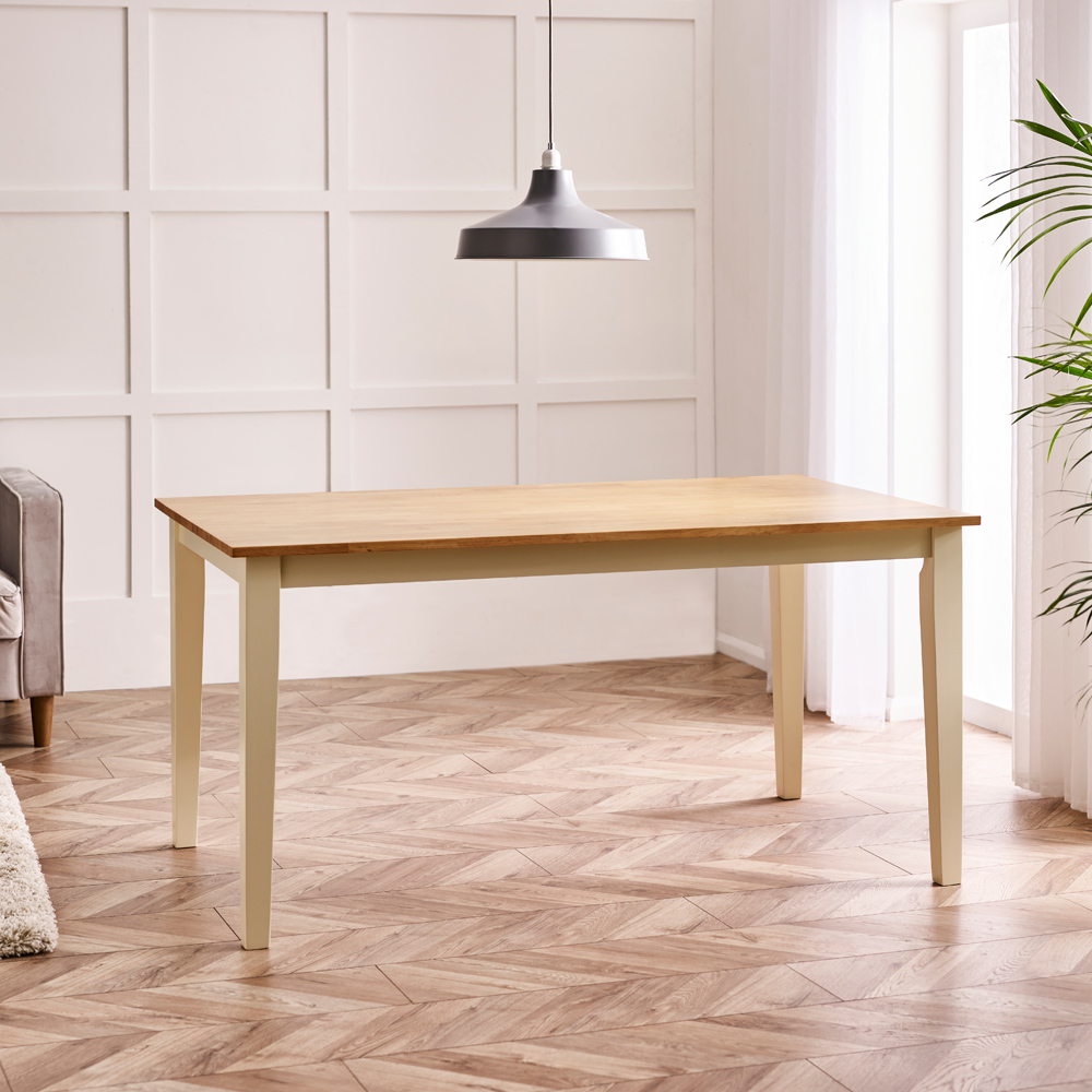 Furniturebox Salisbury Walton 6 Seater Dining Bench Set Cream Image 2