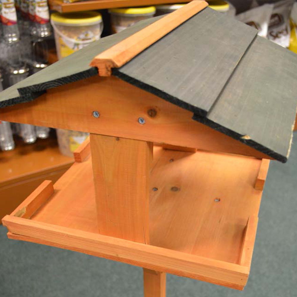Traditional Wooden Seed Feeding Bird Table Image 3