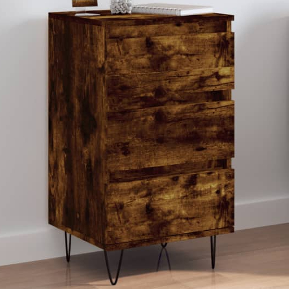 vidaXL 3 Drawer Smoked Oak Highboard Image 1
