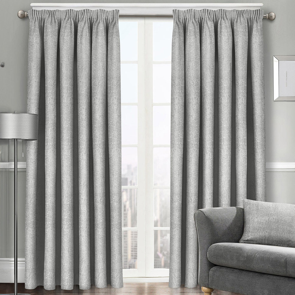Velosso Westwood Silver Tape Top Curtains 168 x 183cm Image 1