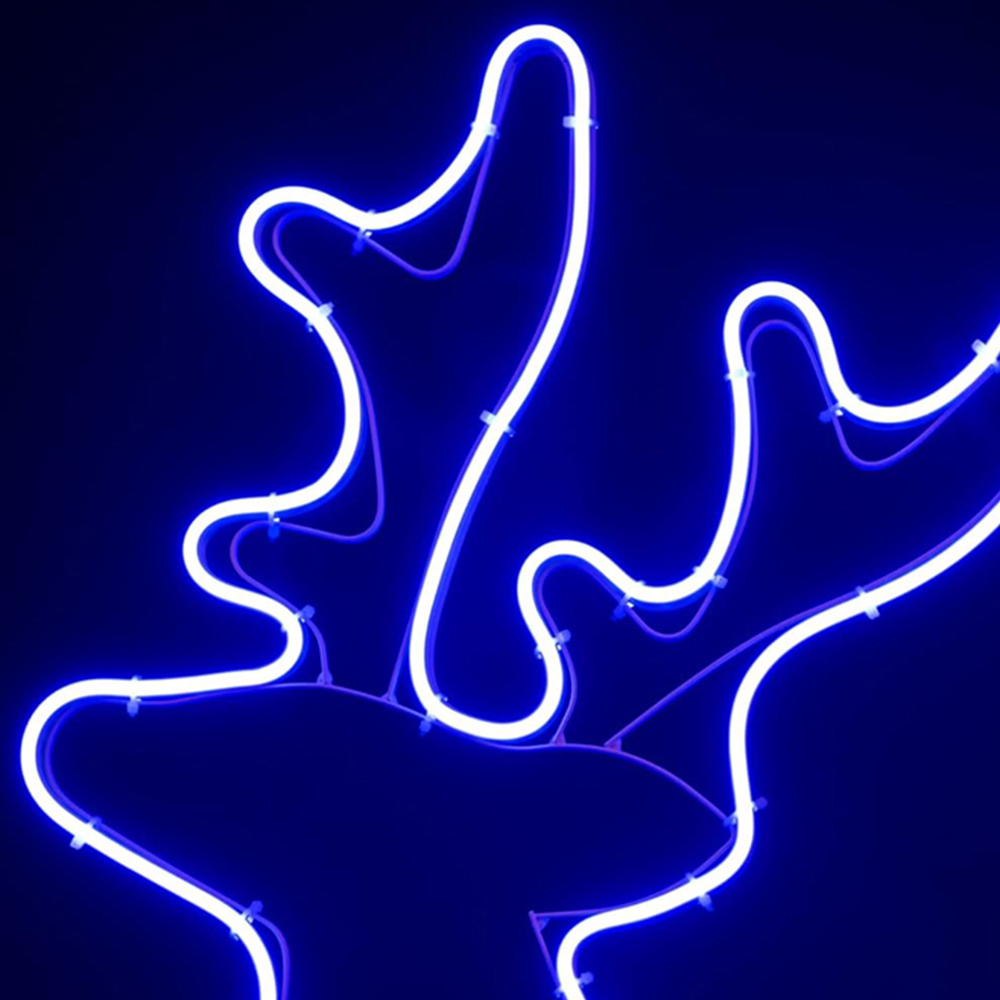 Shatchi Blue LED Standing Reindeer Neon Rope Silhouette Image 2