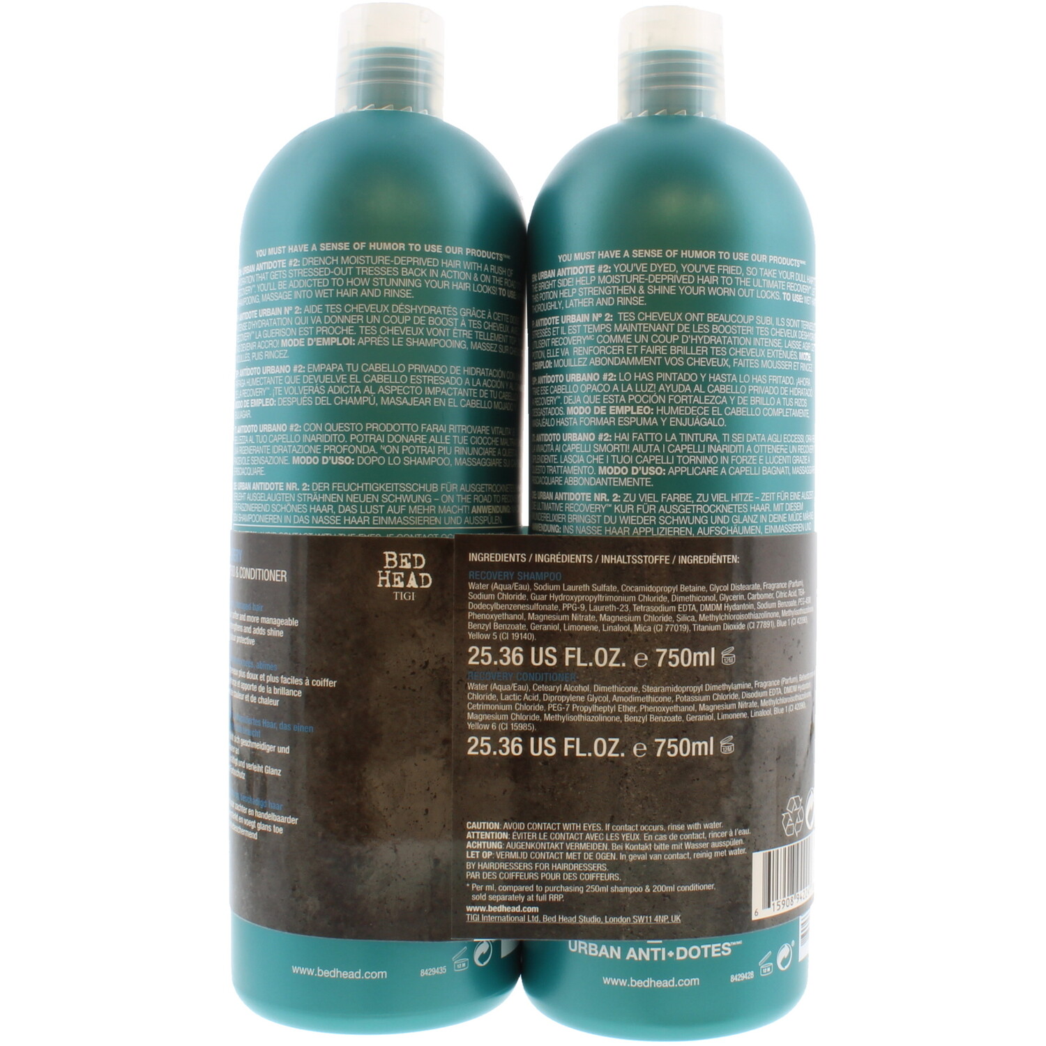 Bed Head TIGI Recovery Shampoo & Conditioner - Blue Image 2