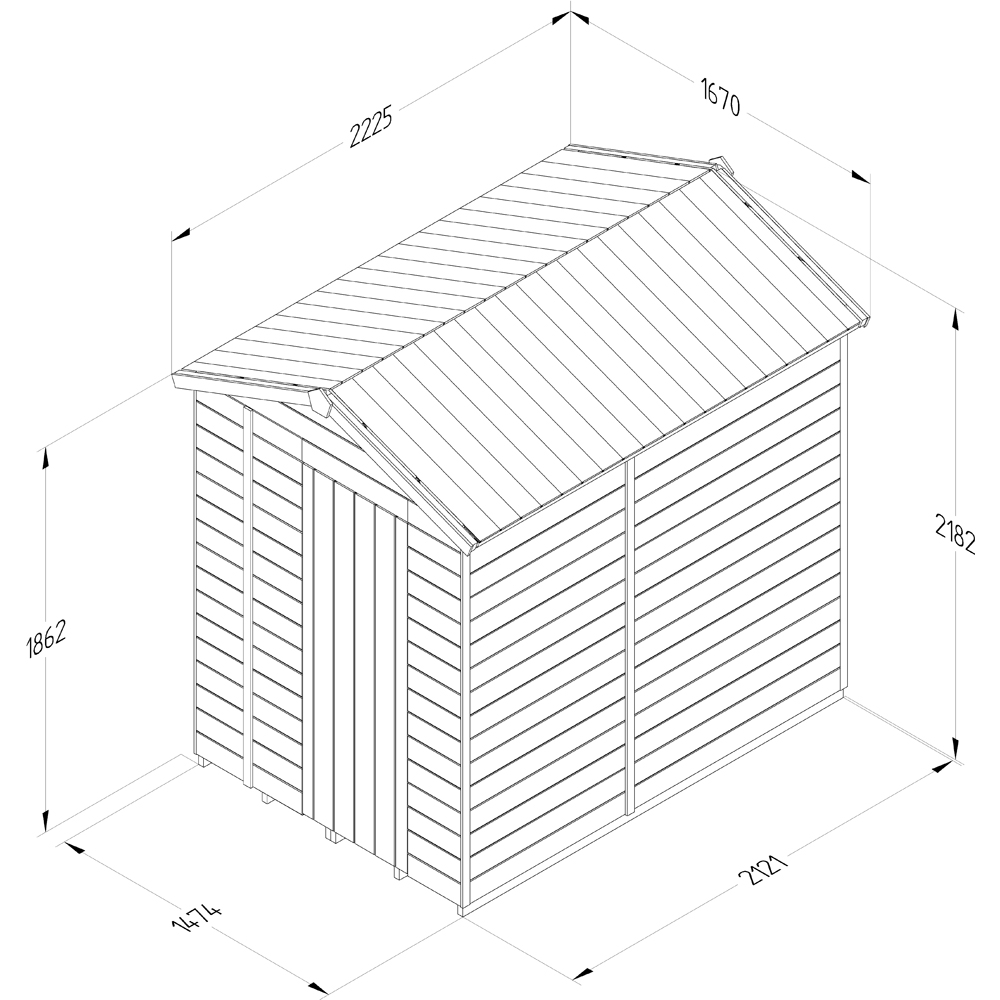 Forest Garden Timberdale 5 x 7ft Apex Shed Image 9