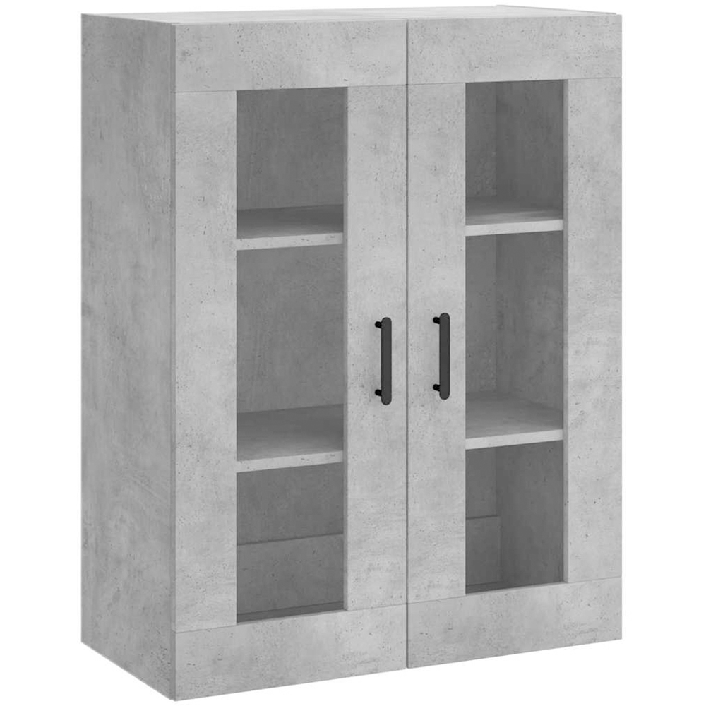 vidaXL 2 Glass Door Concrete Grey Wall Mounted Cabinet Image 2