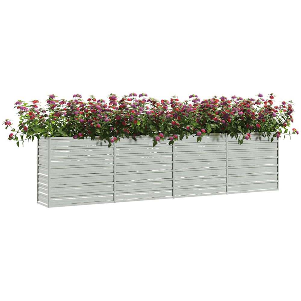 vidaXL Silver Galvanised Steel Raised Garden Bed 77 x 40 x 320cm Image 2