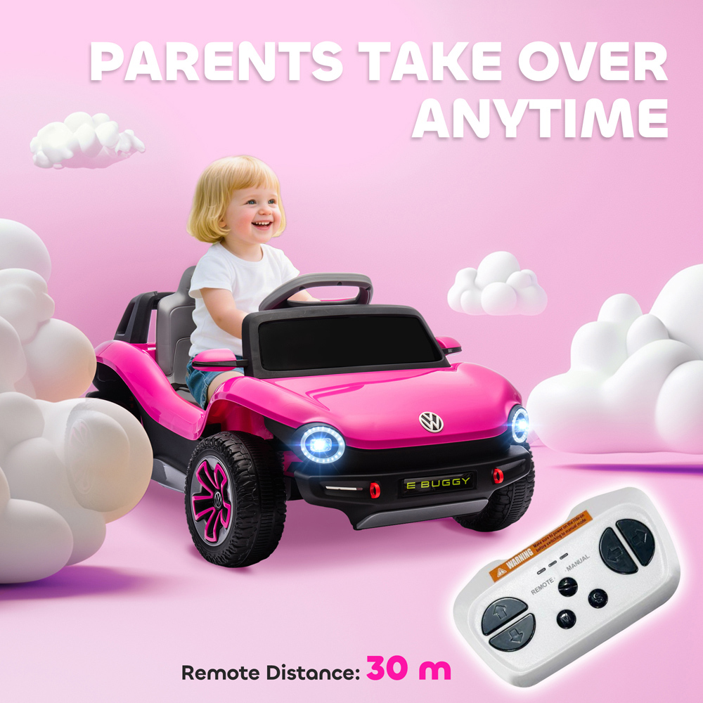 Tommy Toys Pink Volkswagen Licensed Kids Electric Car with Remote Image 5