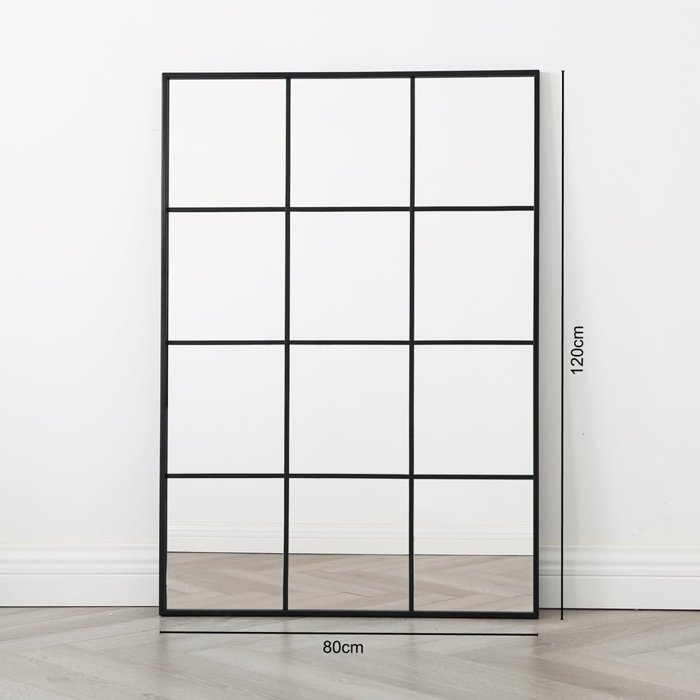 Aion Black Framed Rectangular Window Mirror 120 x 80cm Image 4