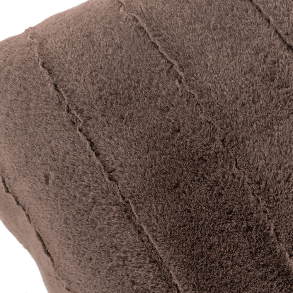 Paoletti Empress Taupe Faux Fur Cushion Large Image 3