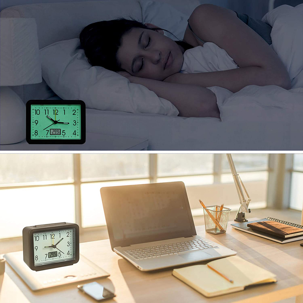 Avilo Glow in the Dark Alarm Clock with Temperature Display 2 Pack Image 6