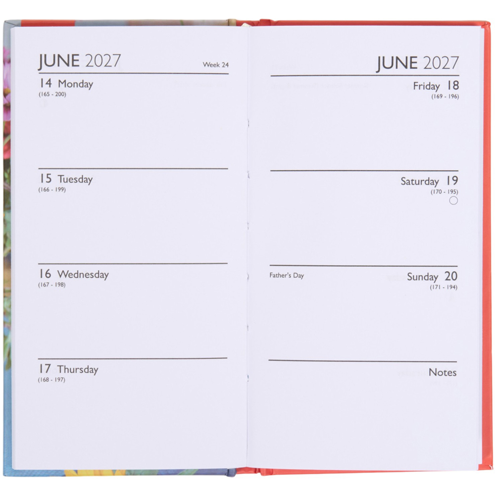 2027 Floral Slimline Pocket Diary Image 5
