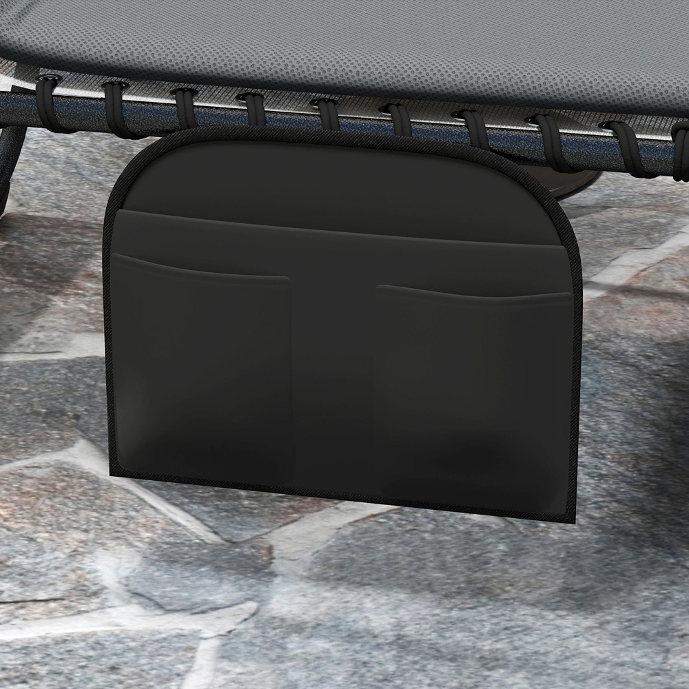 Outsunny Set of 2 Charcoal Grey Folding Sun Lounger Image 3