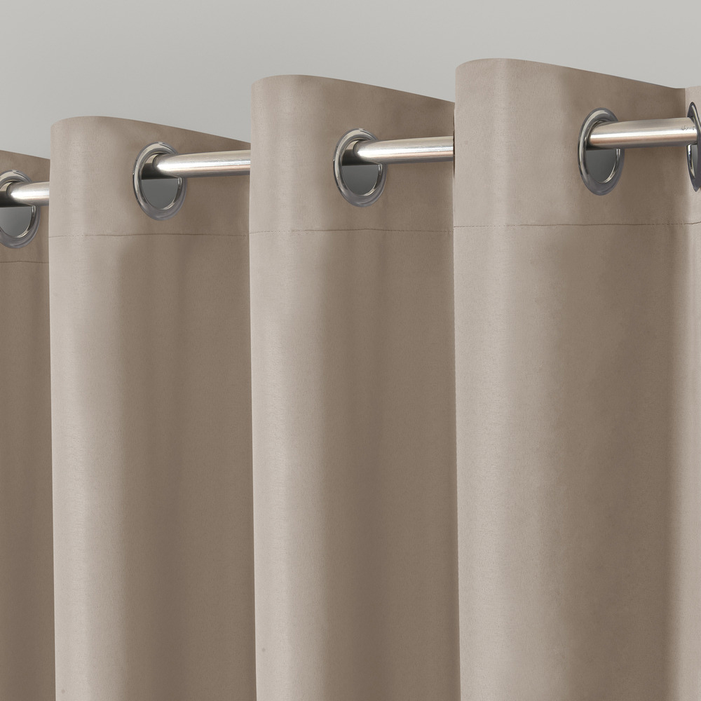 Velosso Kassidy Beige Blackout Curtains 168 x 137cm Image 2