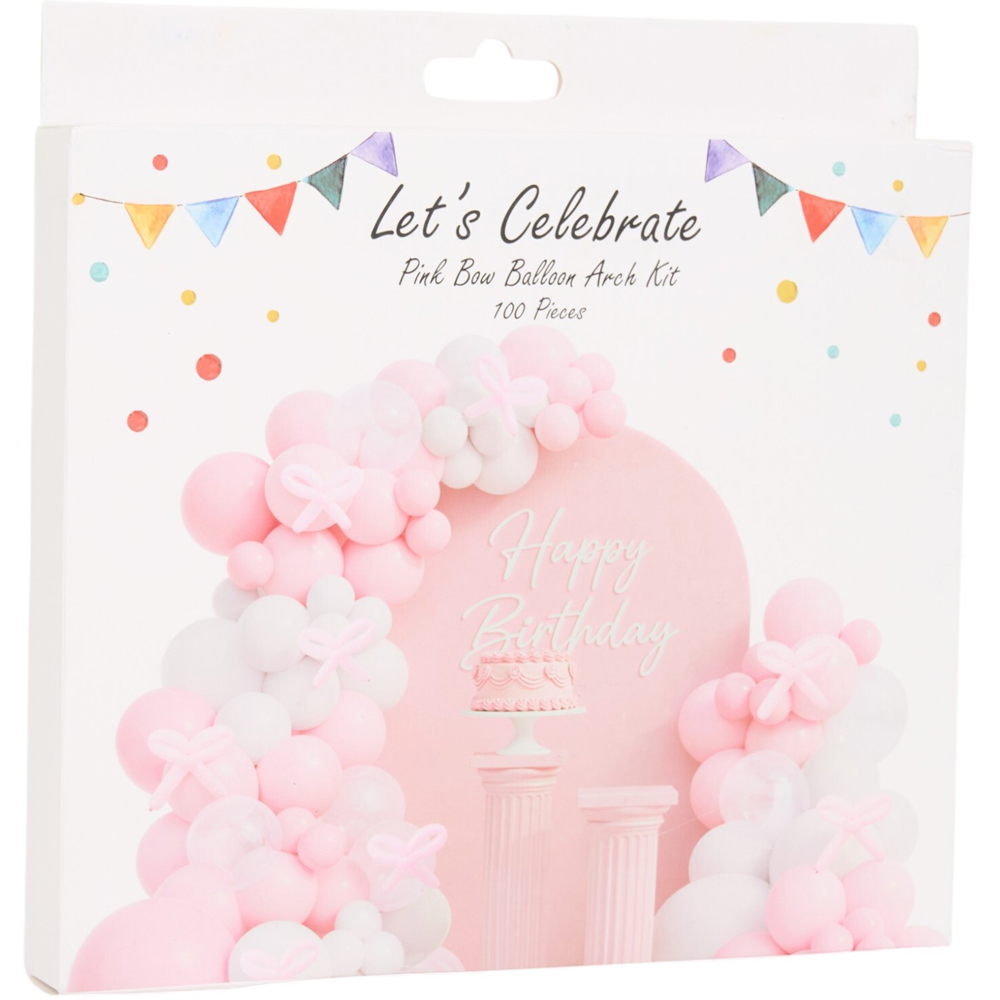 Bow Balloon Arch Kit Pink Image 2