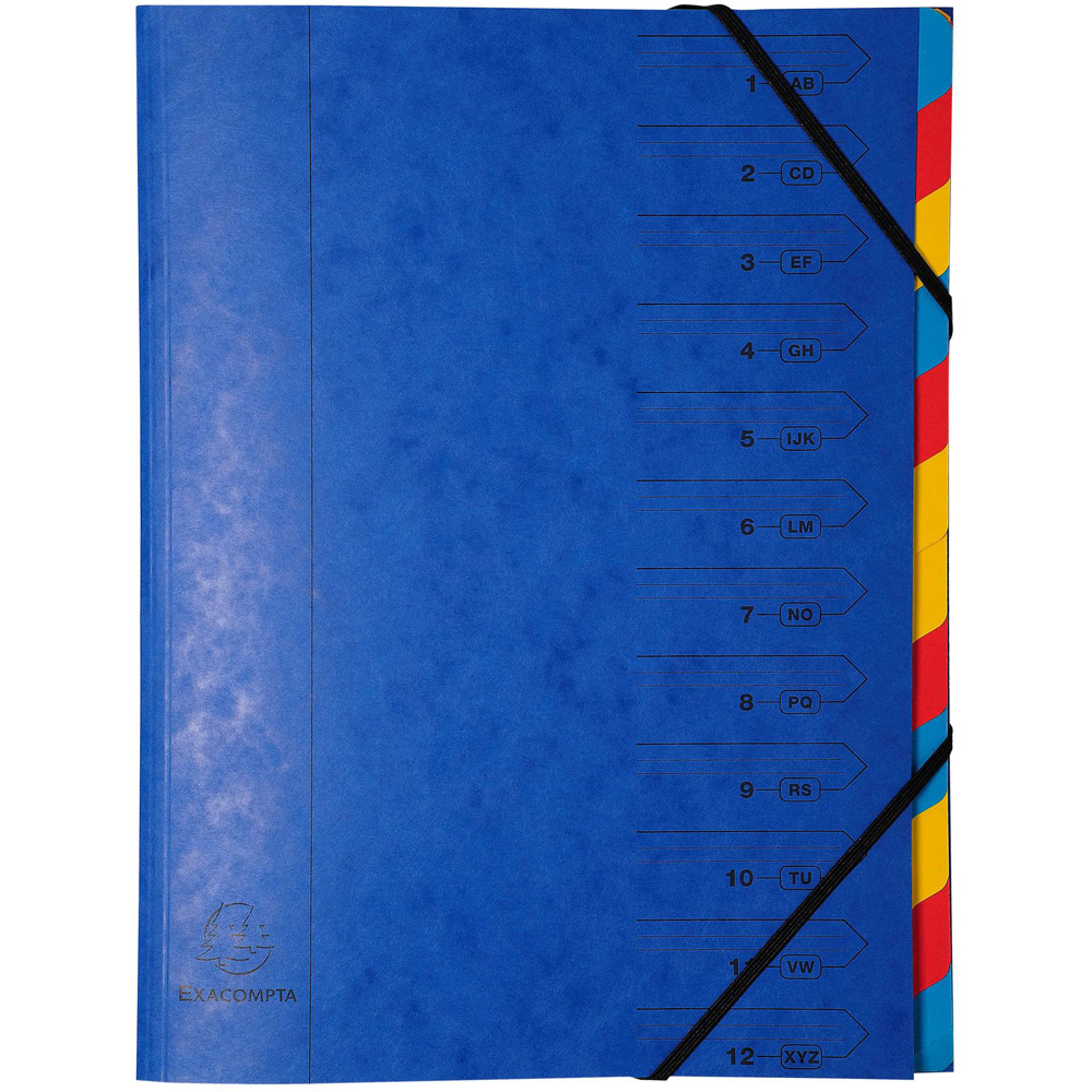 Exacompta Europa A4 12 Section Assorted Colour Multi-Part File 8 Pack Image 5