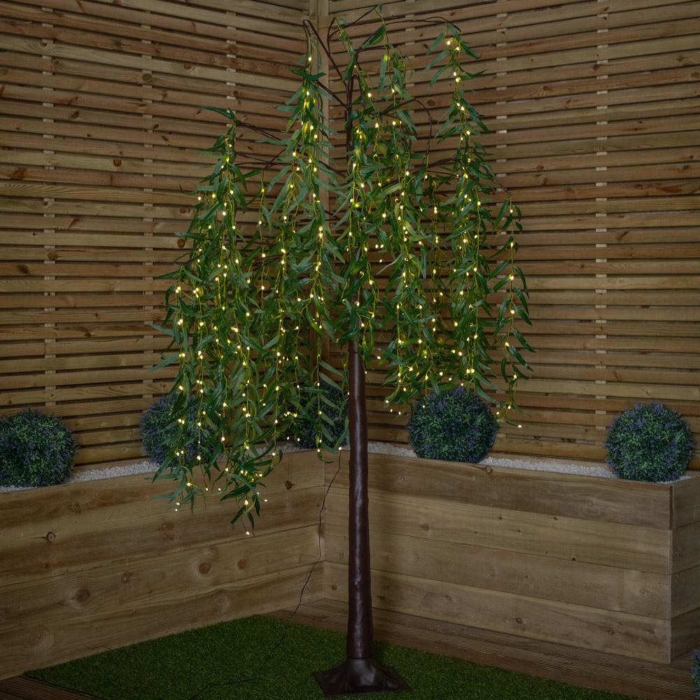 Samuel Alexander 384 Warm White LED Tall Pre-Lit Artificial Christmas Willow Tree 7ft Image 8