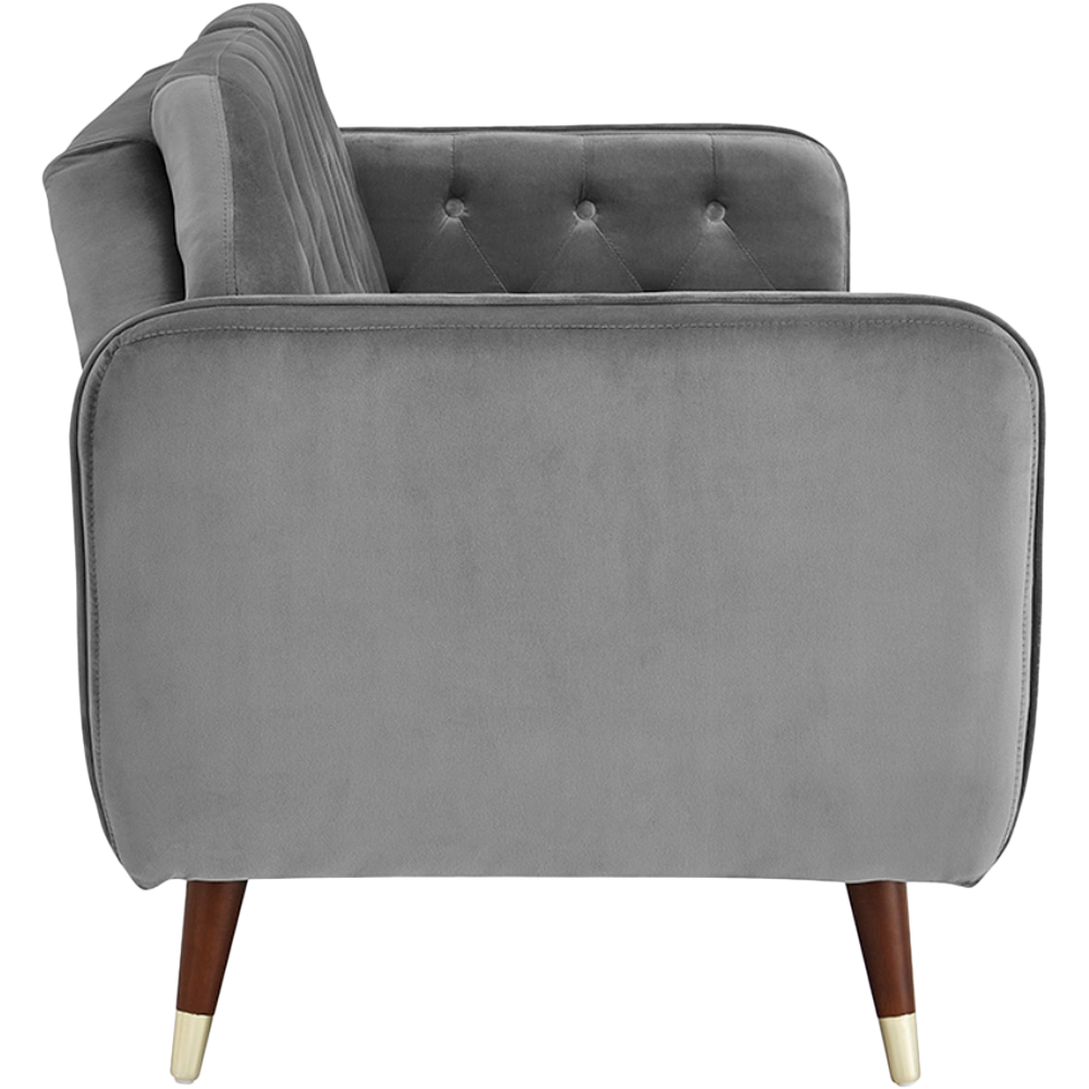 Home Detail Whitby 2 Seater Dark Grey Velvet Sofa Bed Image 3