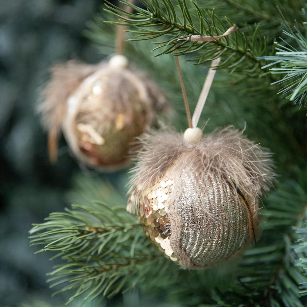 Shatchi Gold Sequin Bauble 3 Pack Image 2