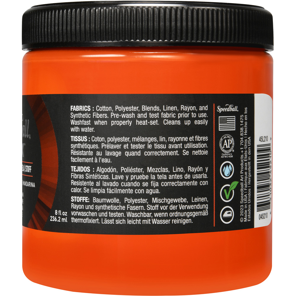 Speedball Flex Mandarin Fabric Screen Printing Ink 236.2ml Image 4
