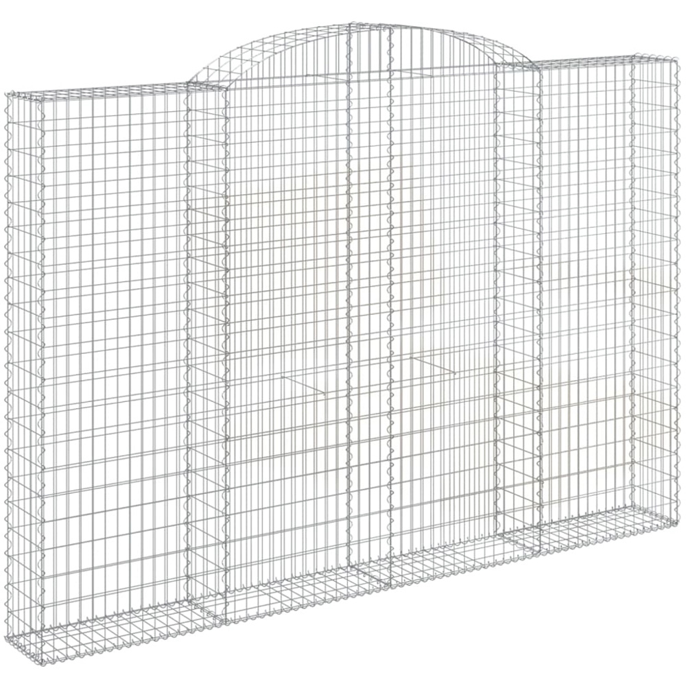 vidaXL Silver Galvanised Iron Arched Gabion Basket 300 x 30 x 200/220cm Image 1