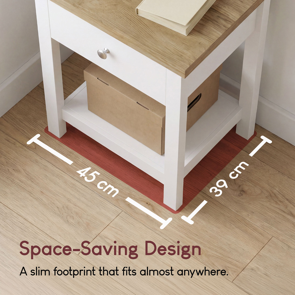 VIDA DESIGNS Arlington Single Drawer White Bedside Table Image 8