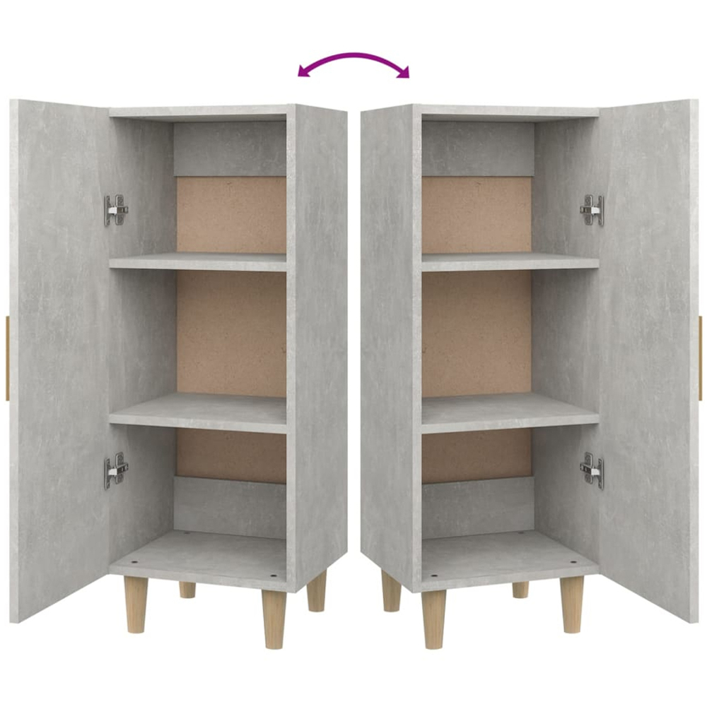 vidaXL Single Door Concrete Grey Wooden Sideboard Image 8