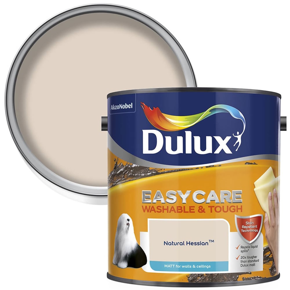 Dulux Easycare  Washable & Tough Natural Hessian Matt Emulsion Paint 2.5L Image 1