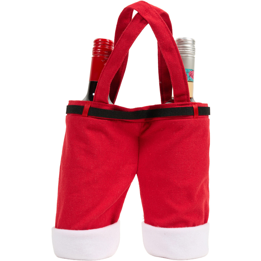 Santas Trousers Wine Bottle Bag Red Image 4