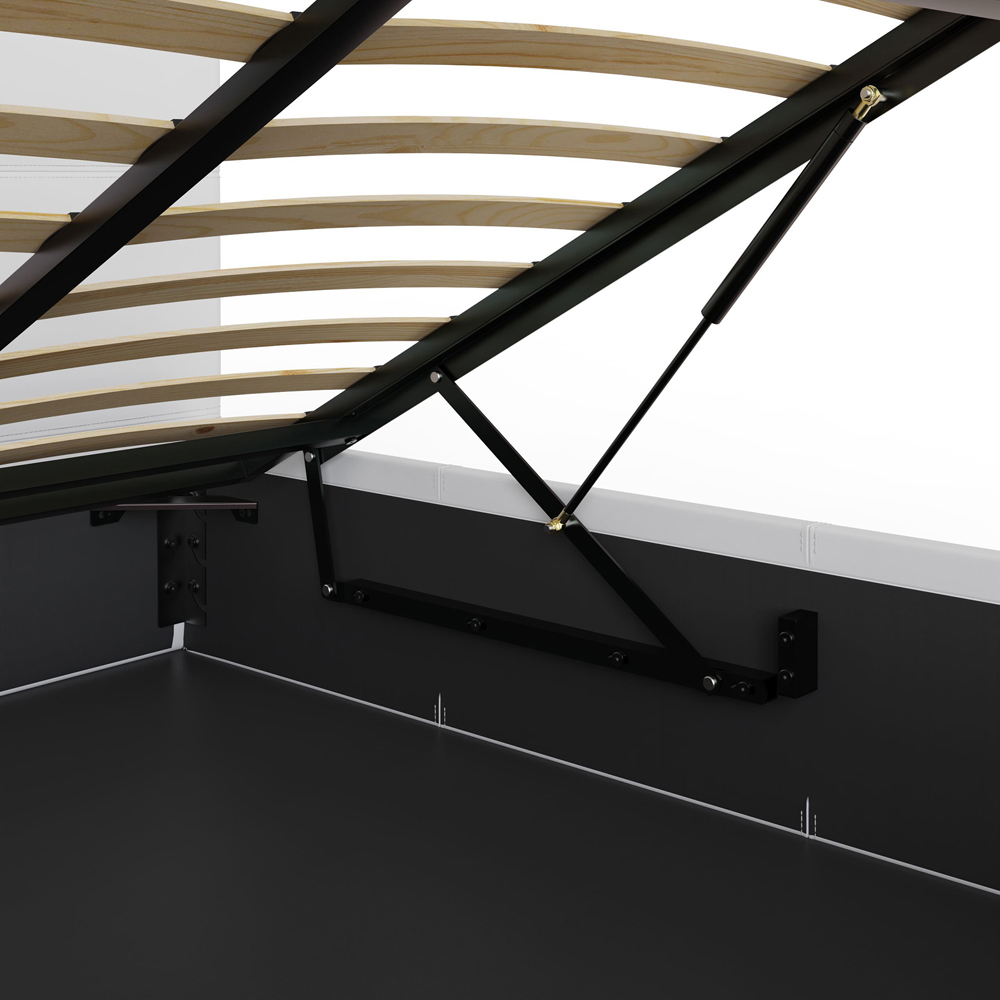 GFW Small Double White Faux Leather End Lift Ottoman Bed with Bonnell Mattress Image 8