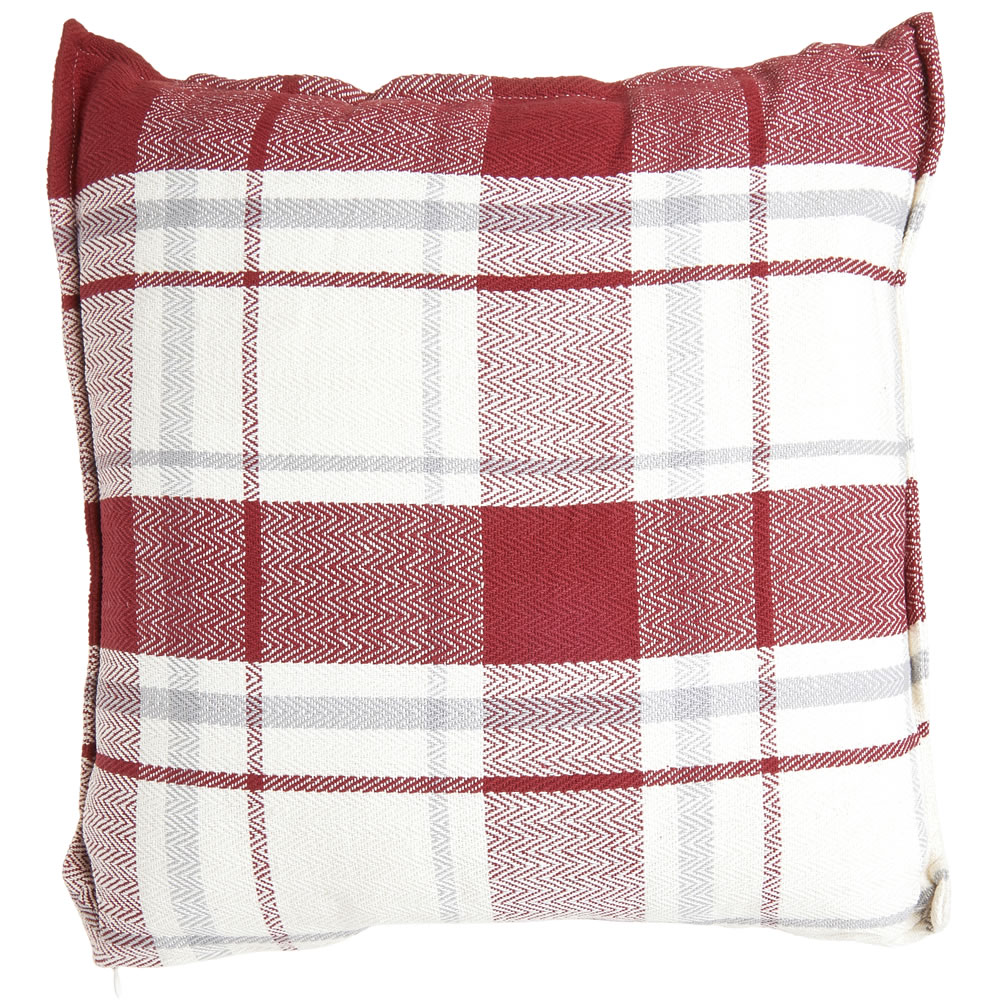 Wilko Red Check Cushion 43 x 43cm Image