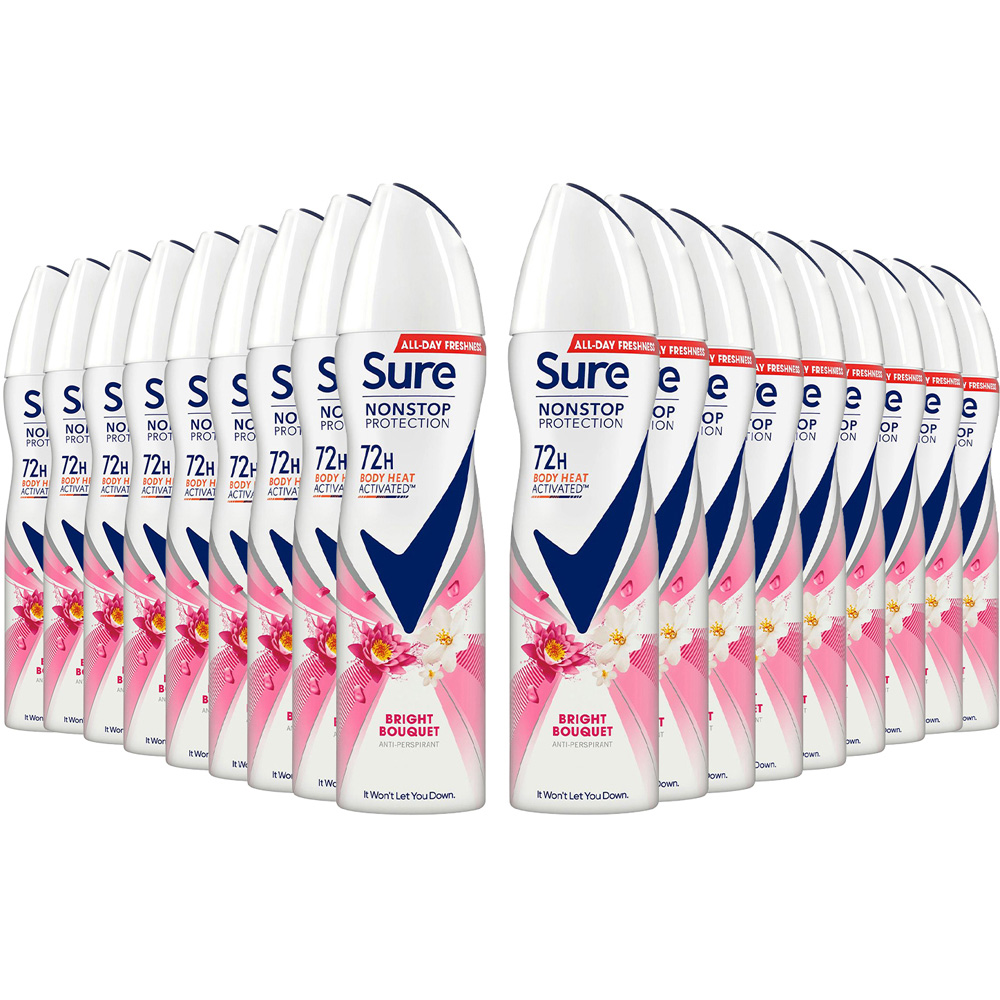 Sure Women Bright Bouquet 72H Nonstop Protection Anti-Perspirant Deodorant 150ml 18 Pack Image 1