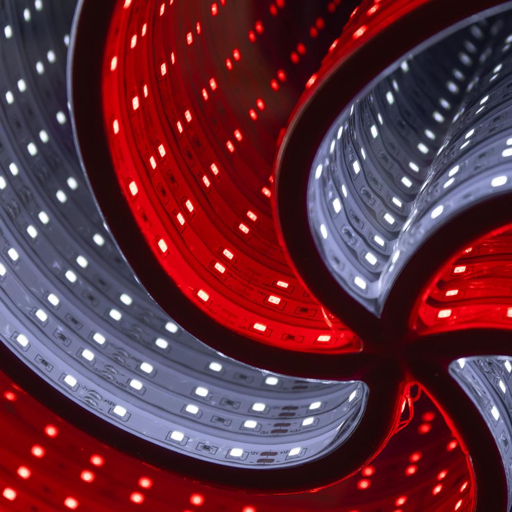 Samuel Alexander Red White LED Light Up Hanging Lollipop Infinity Light Christmas Decoration 60cm Image 7