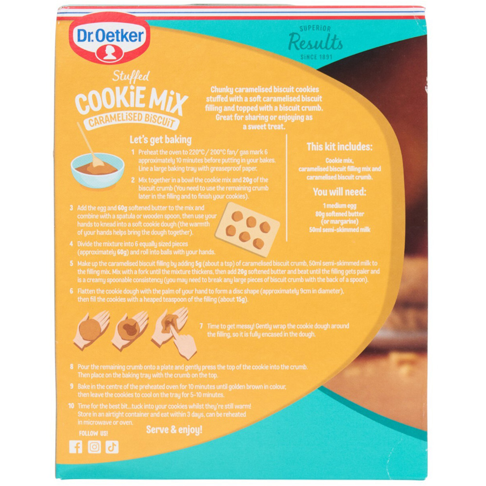 Dr. Oetker Caramelised Biscuit Stuffed Cookie Mix Image 3