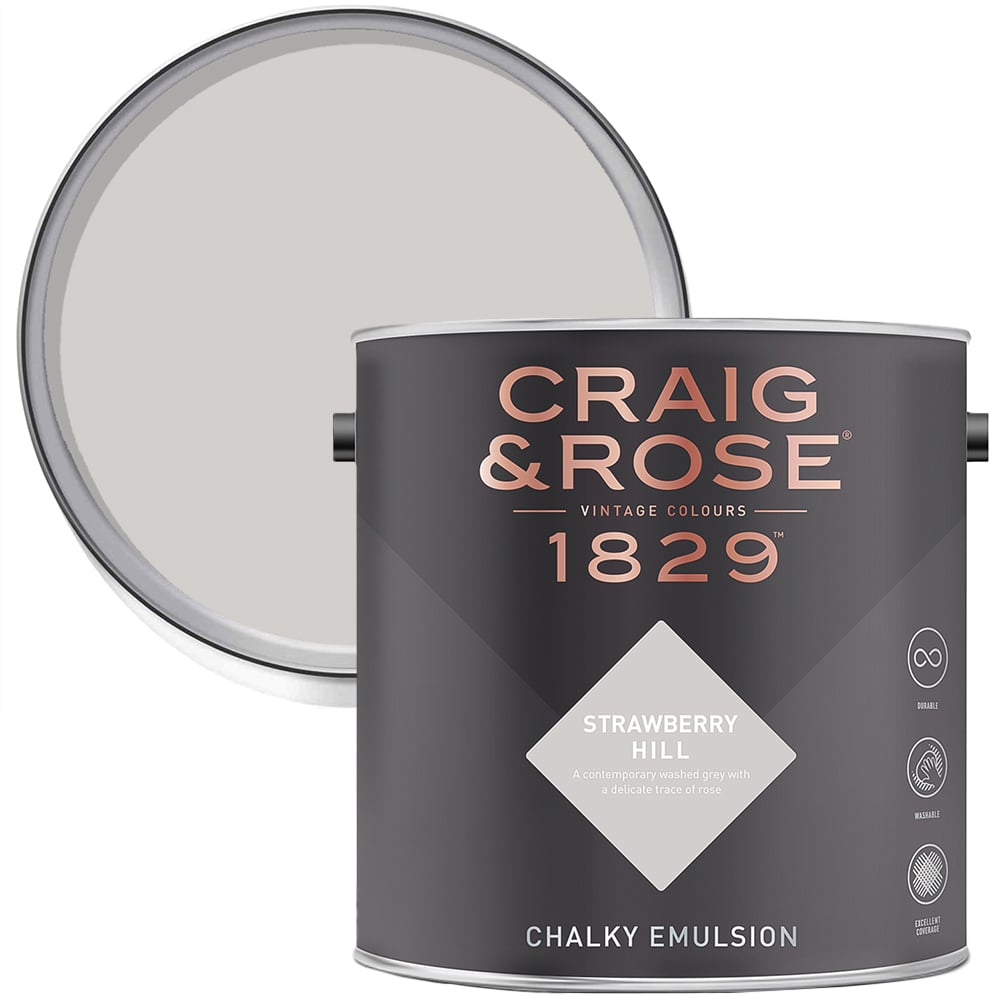 Craig & Rose 1829 Vintage Walls and Ceilings Strawberry Hill Chalky Matt Emulsion Paint 2.5L Image 1