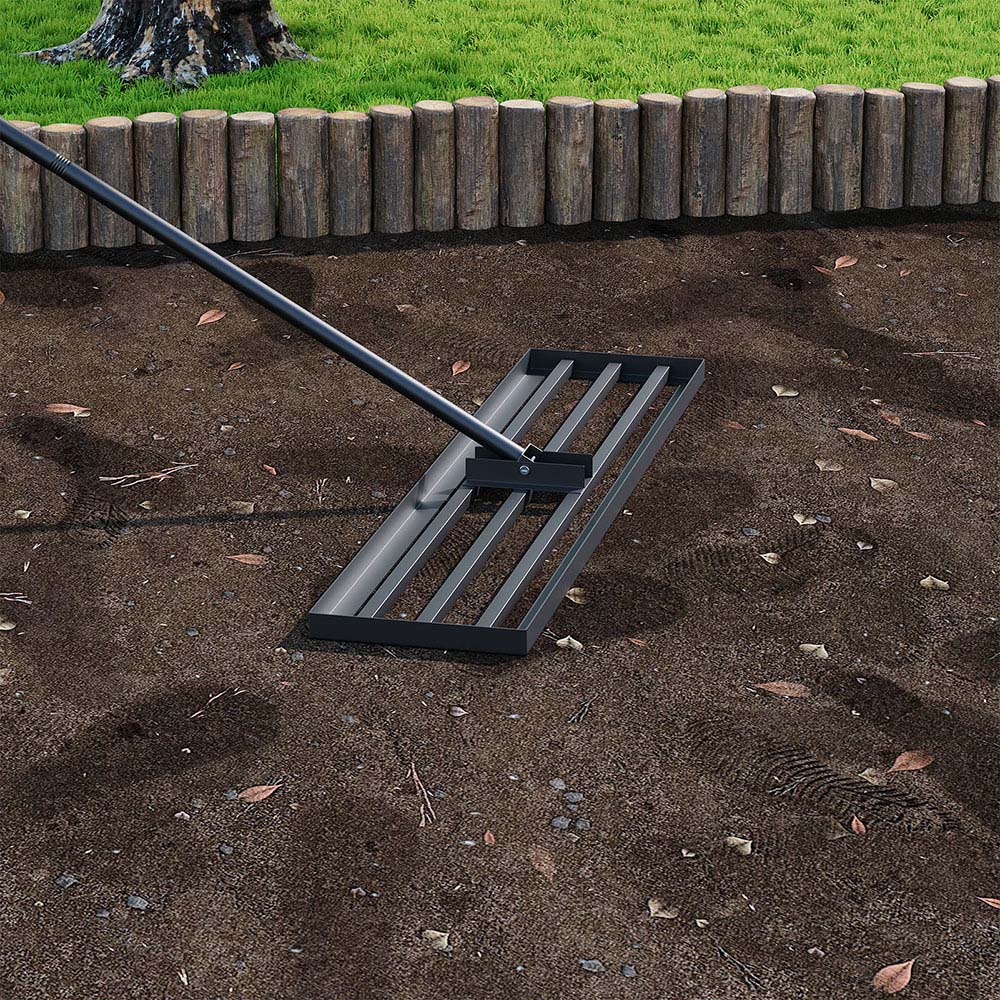 Living and Home Lawn Levelling Rake with Stainless Steel Handle 213cm Image 2