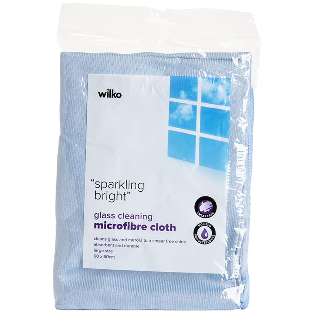 Wilko Glass Cleaning Microfibre Cloth Image 1