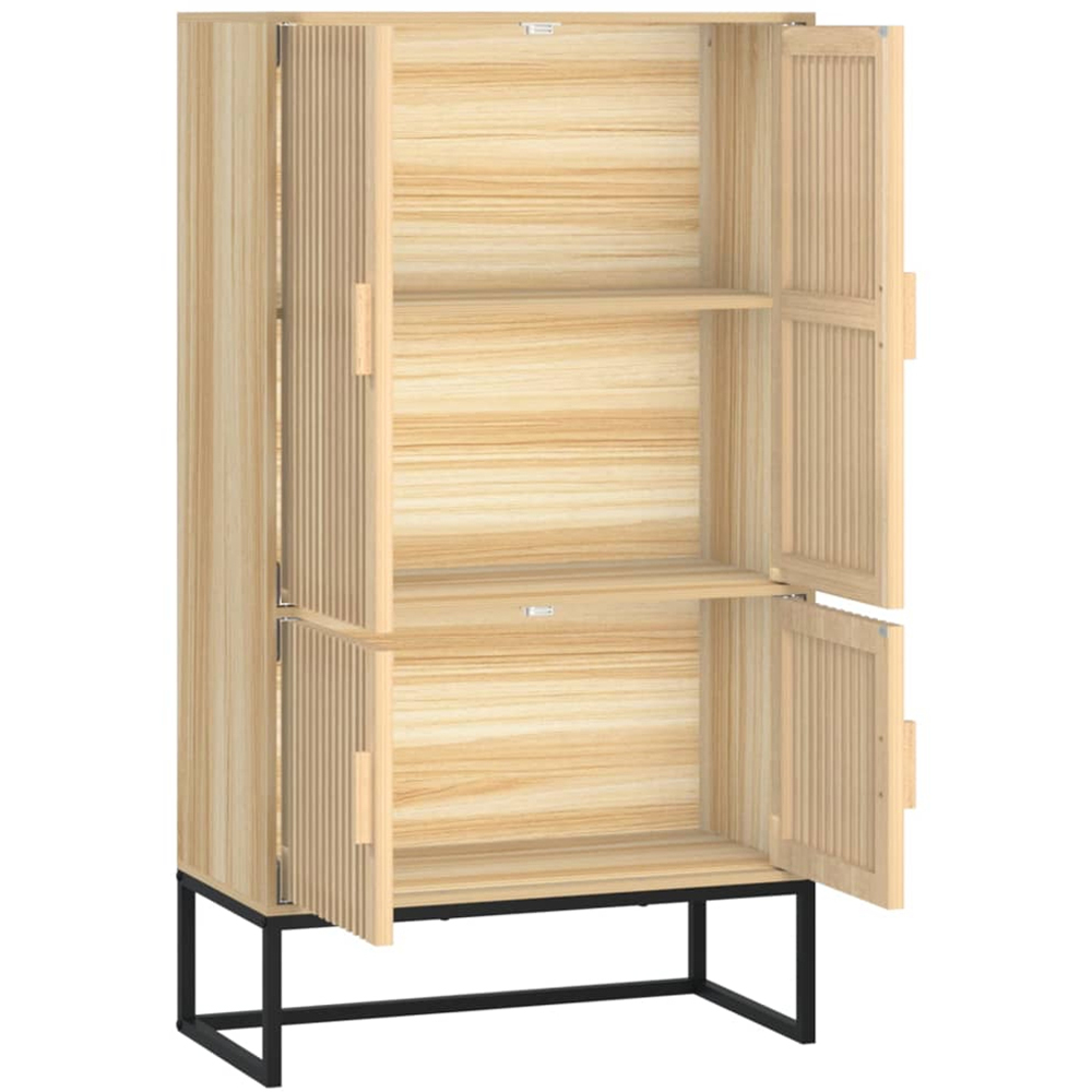 vidaXL 4 Door Brown Fluted Design Highboard Image 4