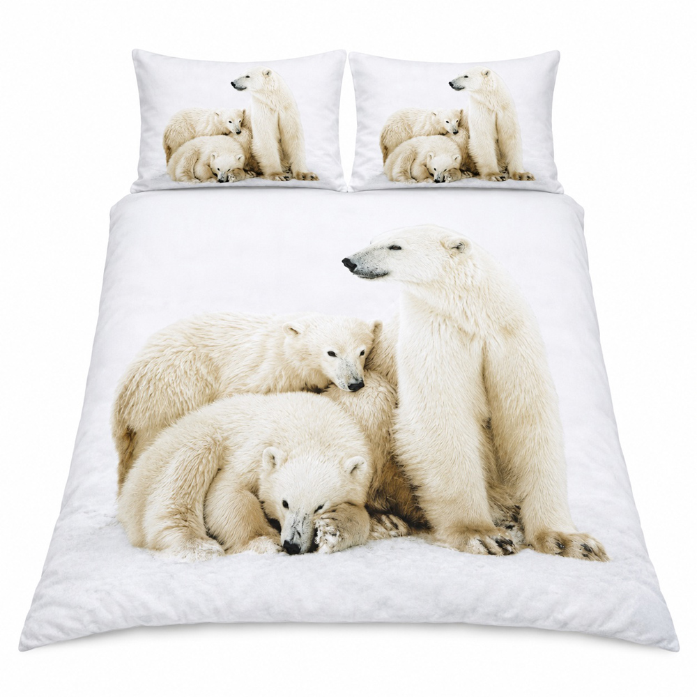 Smart Living King Size 3D Polar Bear Print Duvet Cover Set Image 2