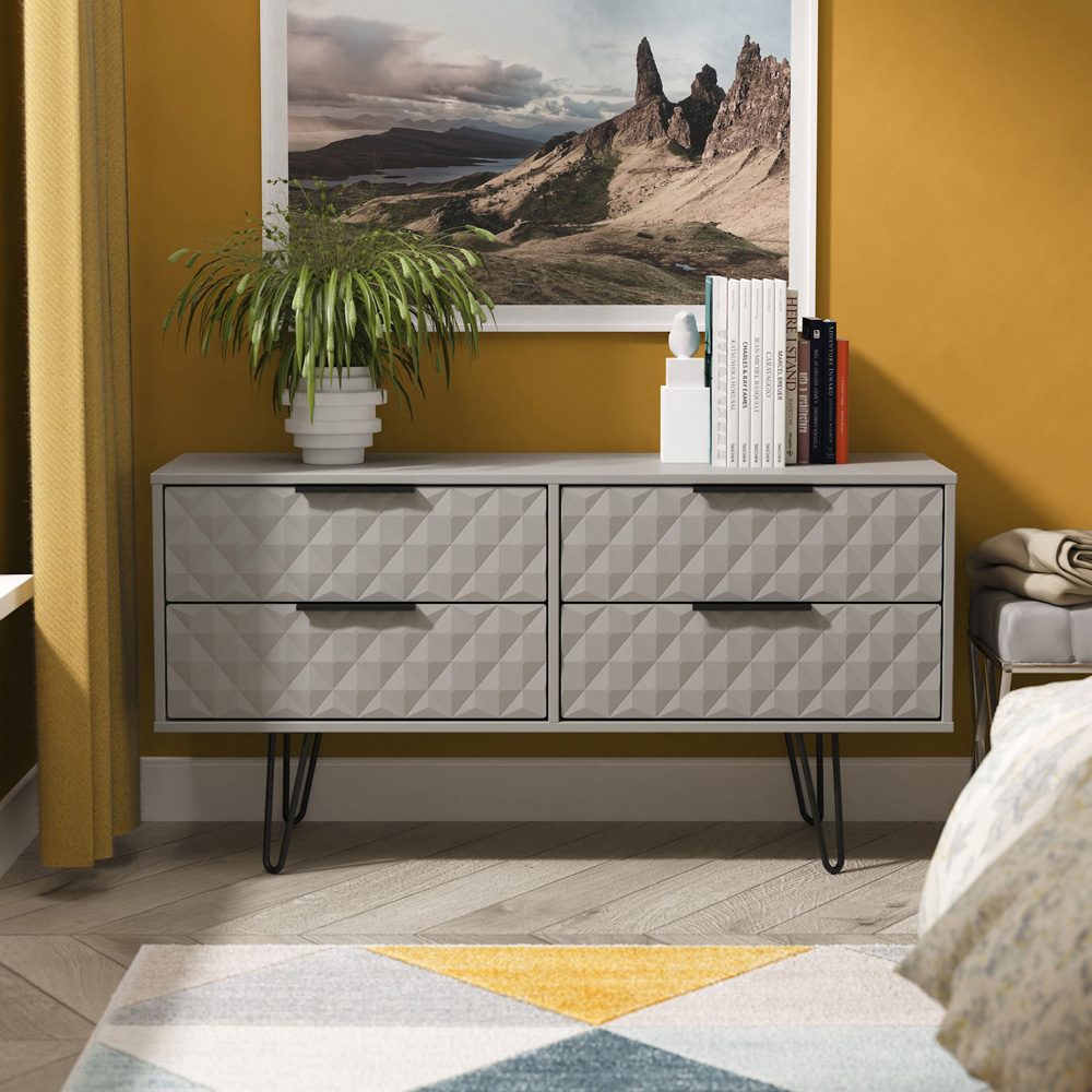 Crowndale Harlequin 4 Drawer Dusk Grey Bed Box Ready Assembled Image 7