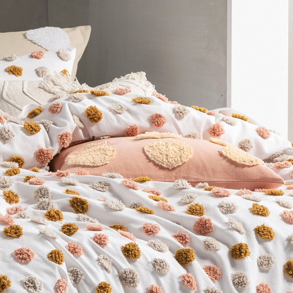 Linen House Haze Super King Multicolour Tufted Duvet Cover Set Image 4