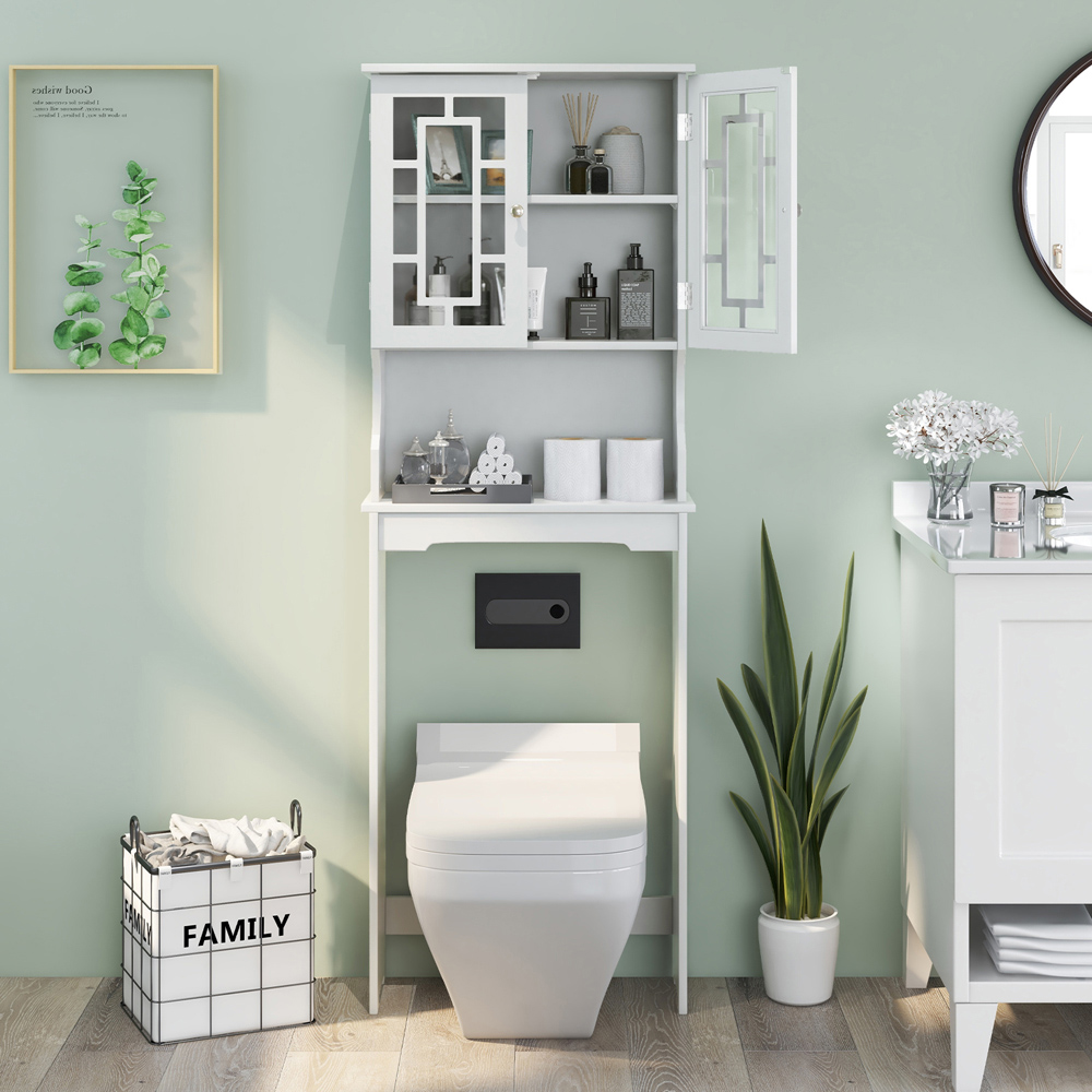 Costway 2 Door 1 Shelf White Storage Cabinet Image 5
