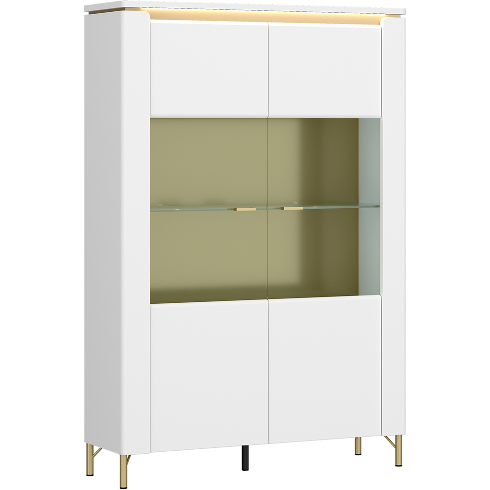 Furniture To Go Lazio Vitrin 2 Door Alpine White Cabinet Image 2