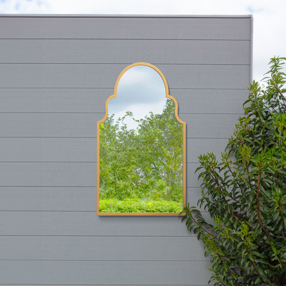 MirrorOutlet The Arcus Gold Framed Arched Garden Wall Mirror 104 x 61cm Image 5