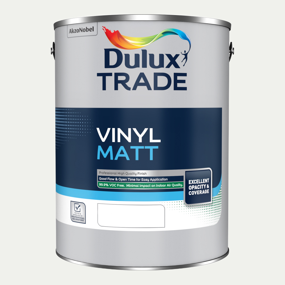 Dulux Trade RAL 9003 Walls and Ceilings Vinyl Matt Paint 5L Image 2