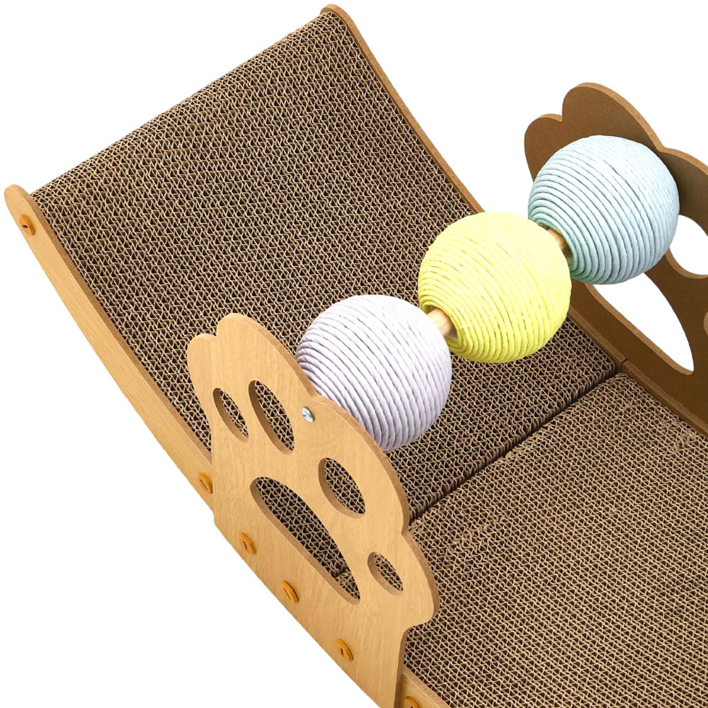H&O Direct Cat Rocking Chair Scratcher with Sisal Ball Image 5