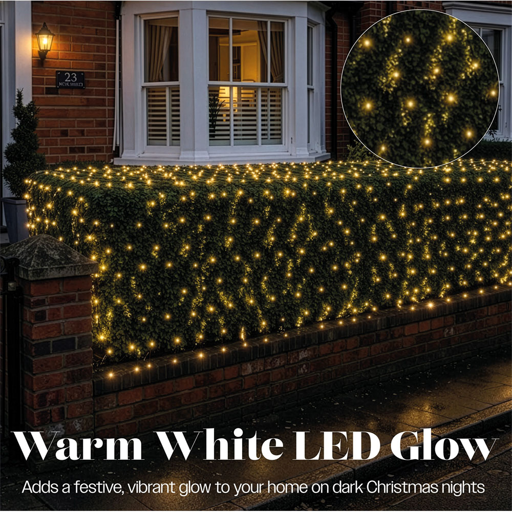 Xmas Haus 320 Warm White LED Christmas Net Light 4 x 2m Image 3