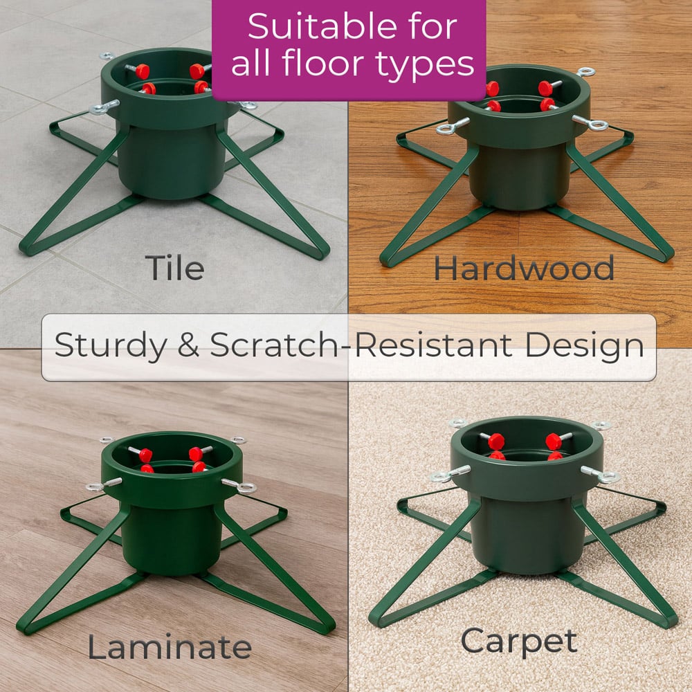 Neo Green Real Christmas Tree Stand with Metal Base Image 4