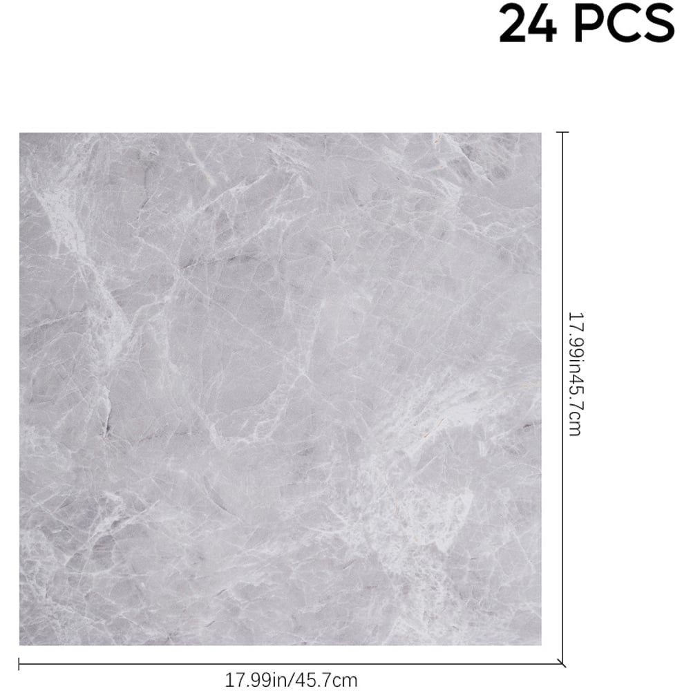 Living and Home Grey Cloud Marble Texture PVC Floor Tile 24 Pack Image 7
