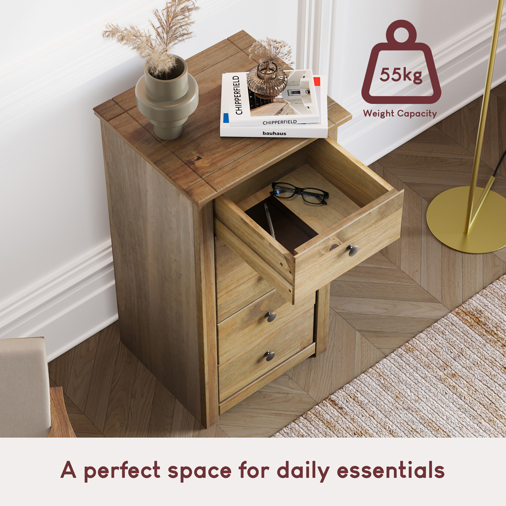 Vida Designs Panama 5 Drawer Pine Narrow Chest of Drawers Image 5